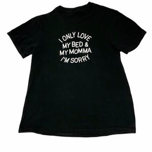 Boys T-Shirt Black with White Size Large